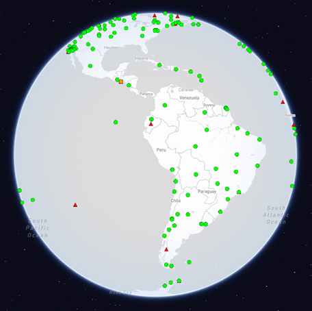 Figura 1.- Estaciones de referencia del Servicio Internacional de GNSS (IGS)